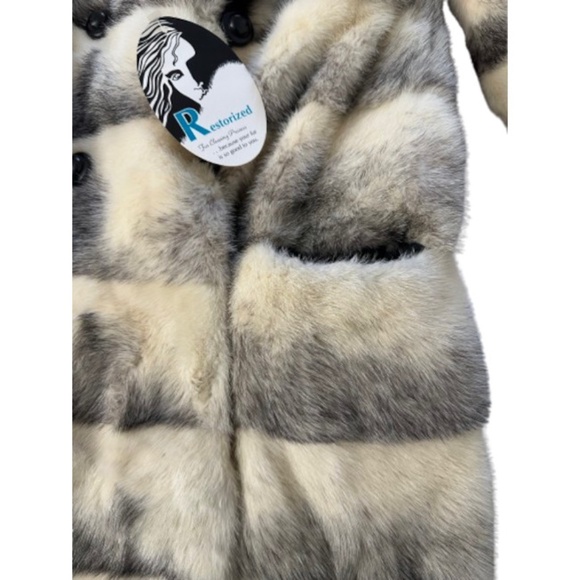 Vtg 60s 70s Damaged Cross Mink Fox Collar Hem Fur Coat S - Picture 4 of 15